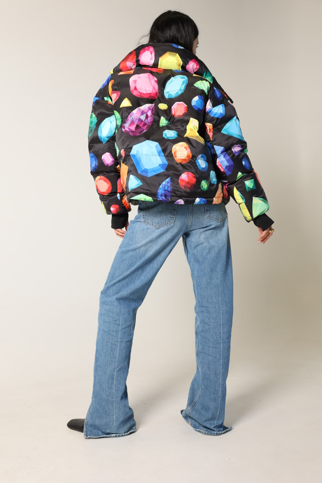 Gems Cropped Reversible Bomber