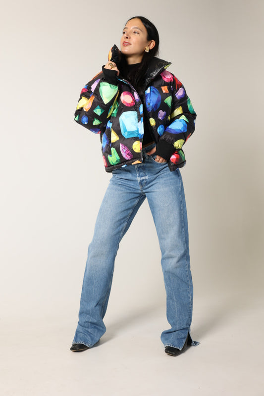 Gems Cropped Reversible Bomber
