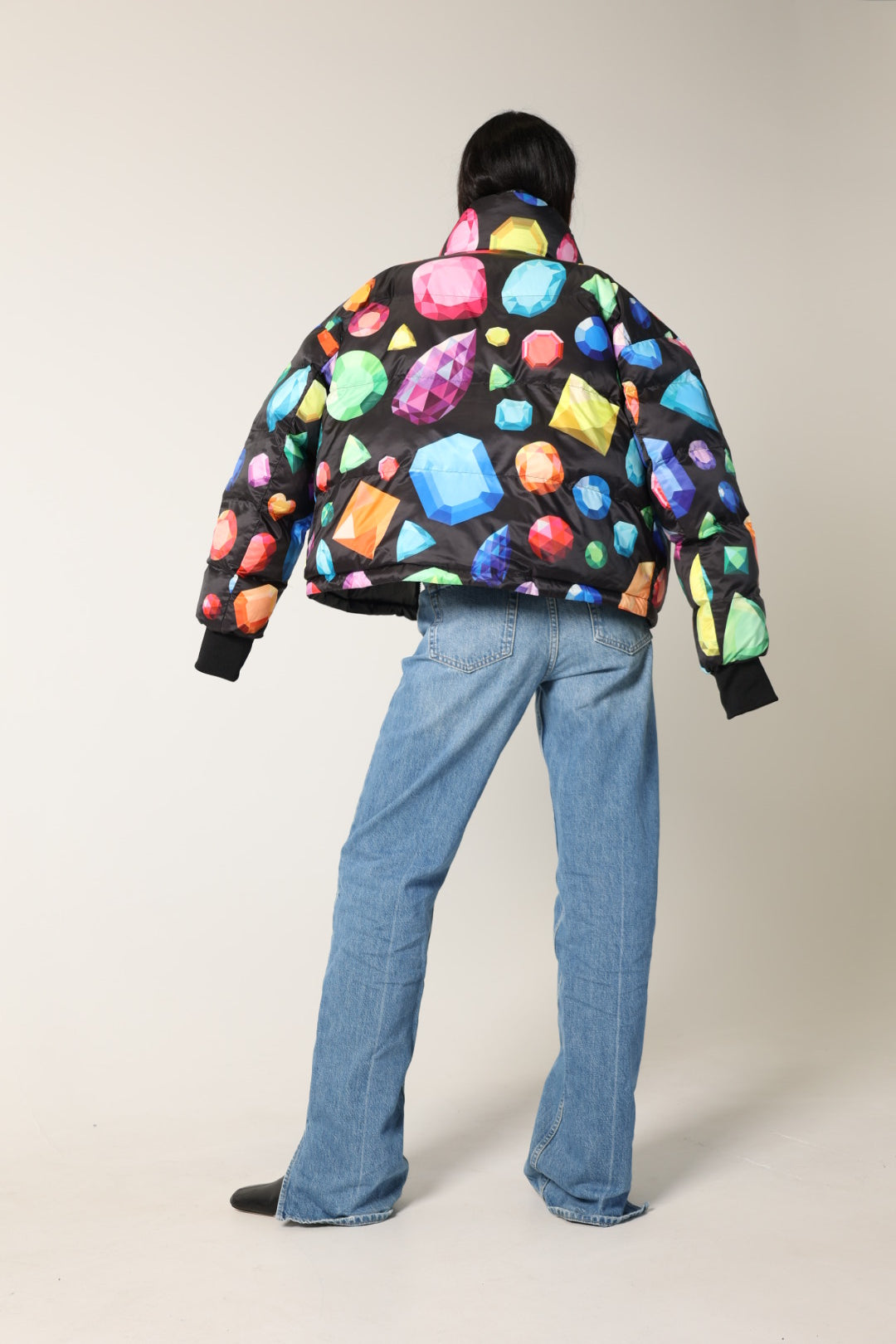 Gems Cropped Reversible Bomber