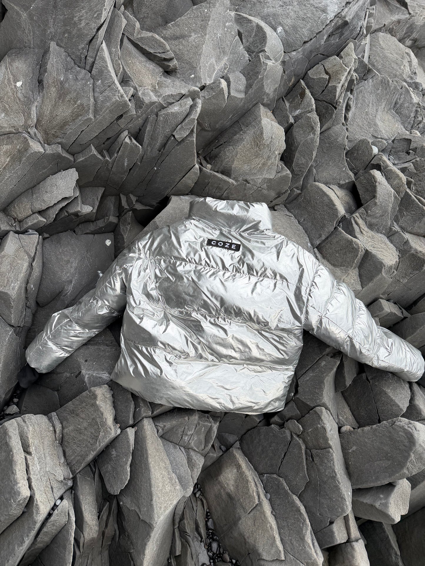 Silver Cropped Reversible Bomber PRE ORDER