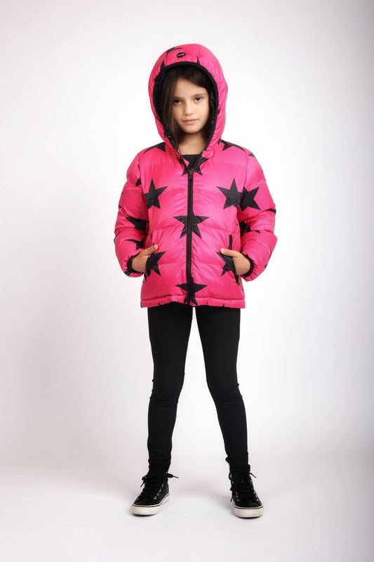 Stars Print Kids Hooded Coat