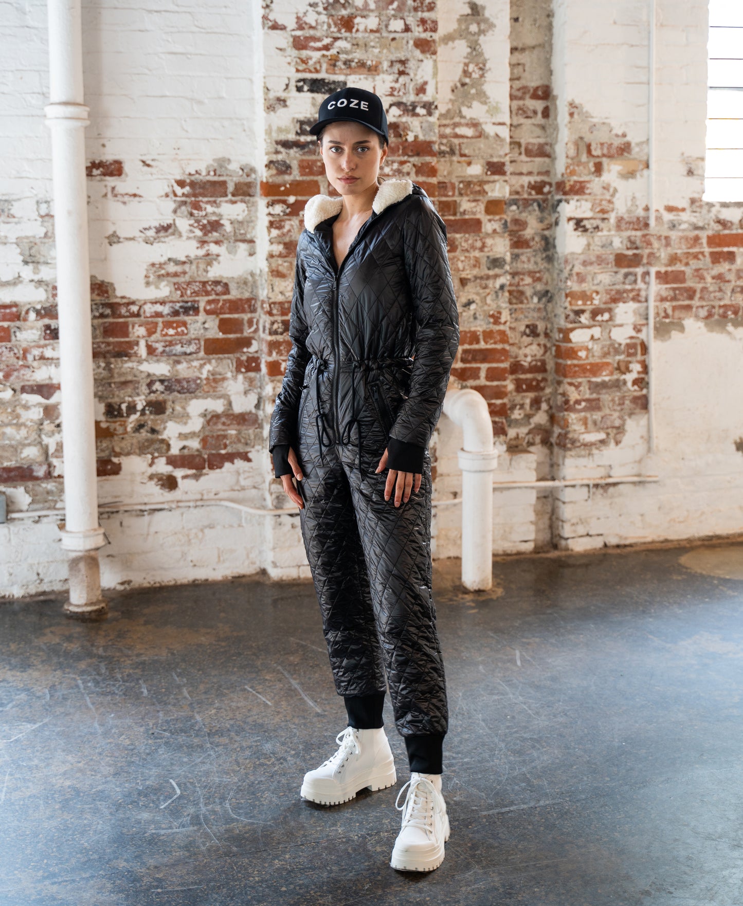 COZE Insulated Jumpsuit - Black with Shearling