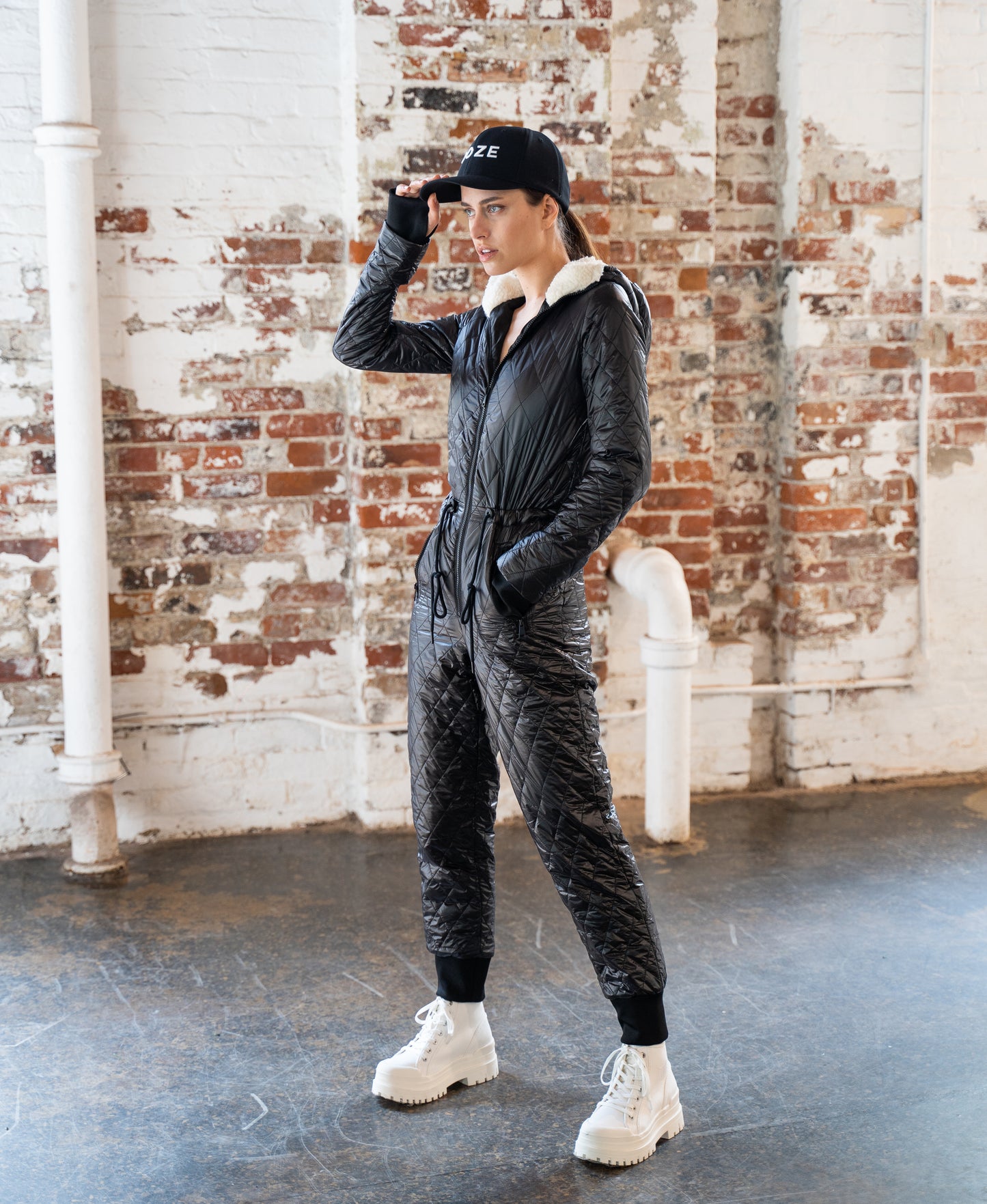 COZE Insulated Jumpsuit - Black with Shearling